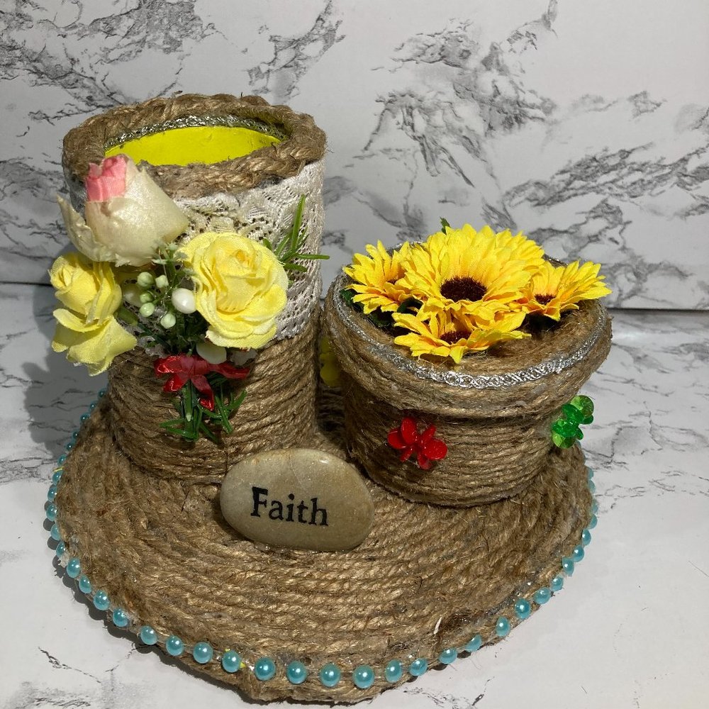 Handmade Storage Baskets Burlap Craft Pen Containe